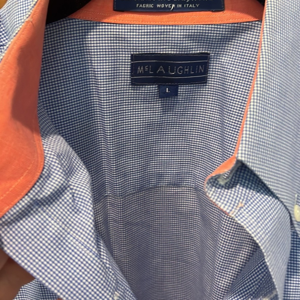 J McLaughlin, lightweight, cotton, size L, bluewhite gingham excellent condition - Picture 4 of 5